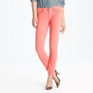 J. Crew Toothpick Ankle Jeans—Neon Persimmon